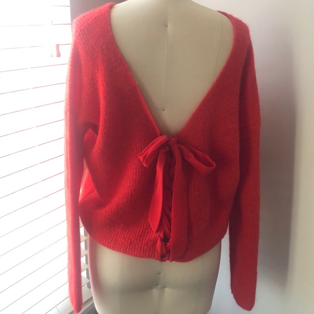 Lace up sweater
